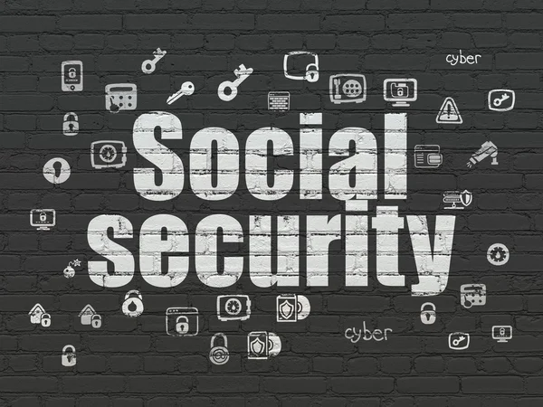 Protection concept: Social Security on wall background