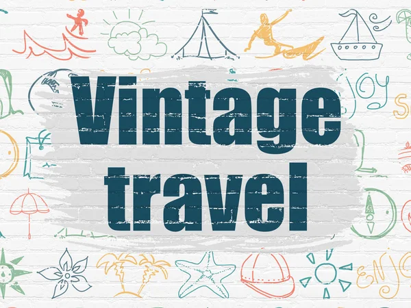 Travel concept: Vintage Travel on wall background