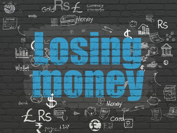 Banking concept: Losing Money on wall background