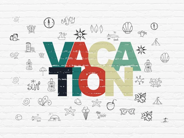 Vacation concept: Vacation on wall background