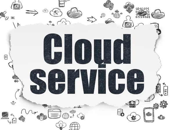 Cloud computing concept: Cloud Service on Torn Paper background