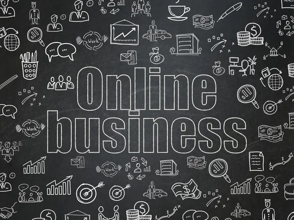 Finance concept: Online Business on School Board background