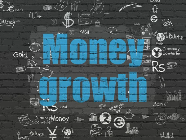 Banking concept: Money Growth on wall background