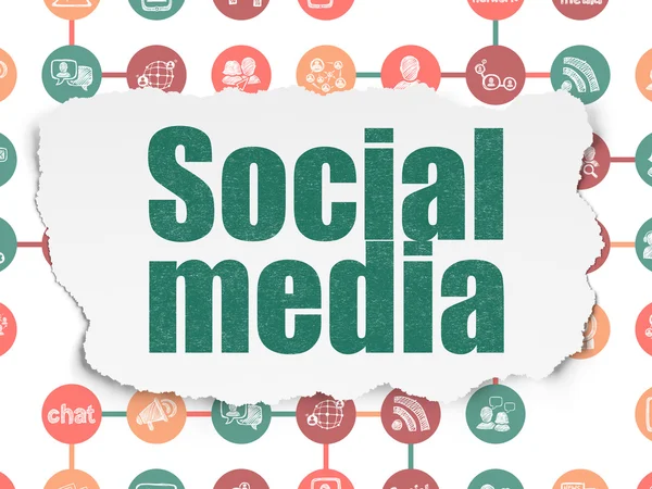 Social media concept: Social Media on Torn Paper background