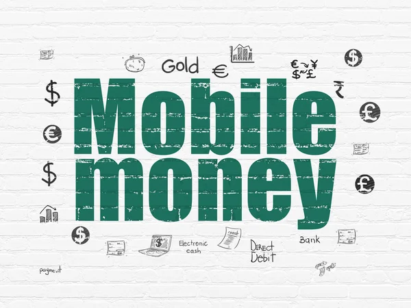 Money concept: Mobile Money on wall background