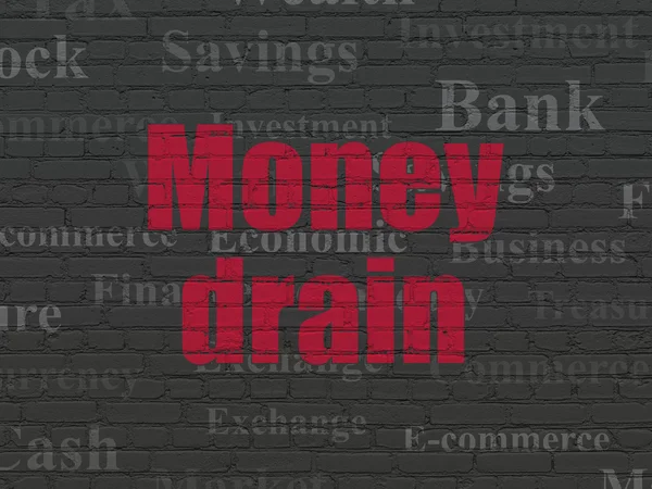 Money concept: Money Drain on wall background