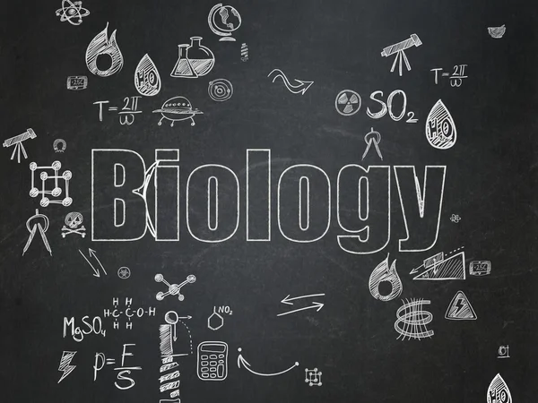 Science concept: Biology on School Board background