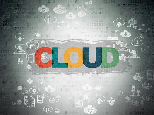 Cloud technology concept: Cloud on Digital Paper background