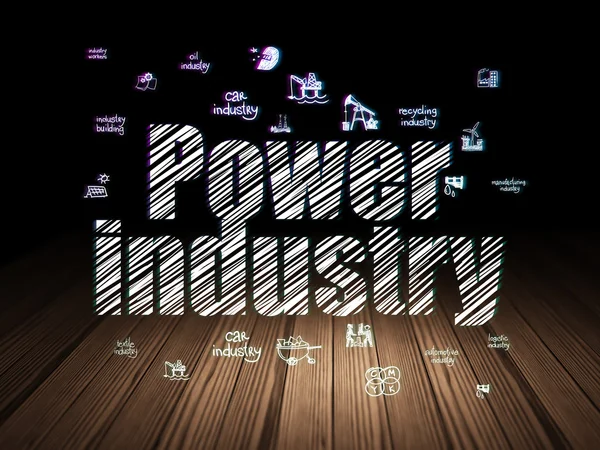 Industry concept: Power Industry in grunge dark room