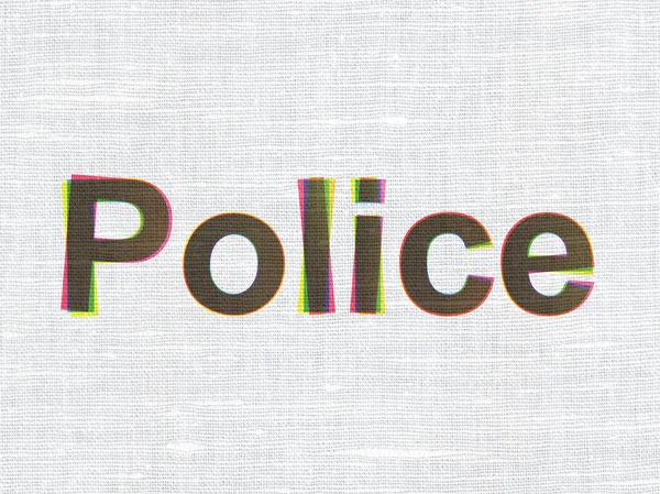 Law concept: Police on fabric texture background