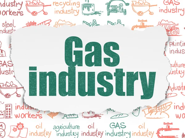 Manufacuring concept: Gas Industry on Torn Paper background