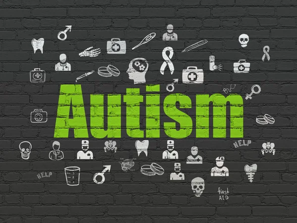 Medicine concept: Autism on wall background
