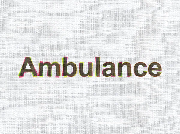 Medicine concept: Ambulance on fabric texture background