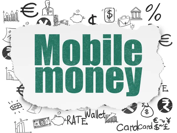 Money concept: Mobile Money on Torn Paper background
