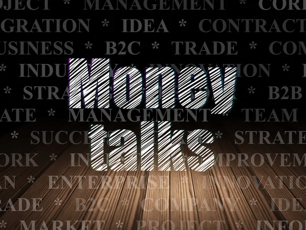 Business concept: Money Talks in grunge dark room