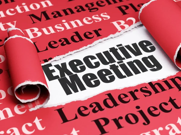Business concept: black text Executive Meeting under the piece of  torn paper