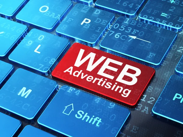 Advertising concept: WEB Advertising on computer keyboard background