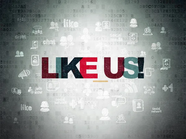 Social media concept: Like us on Digital Paper background