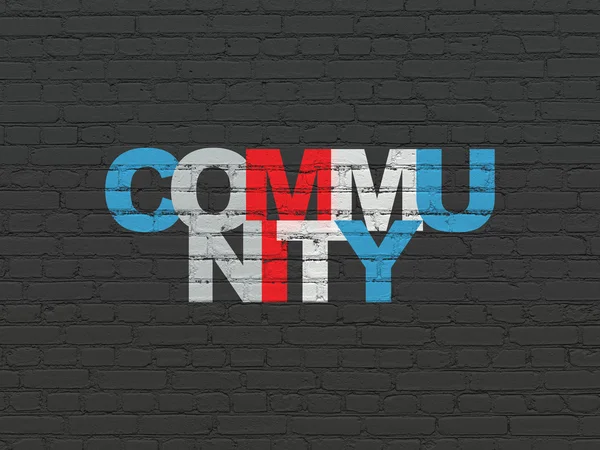Social media concept: Community on wall background