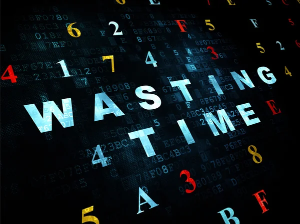 Timeline concept: Wasting Time on Digital background