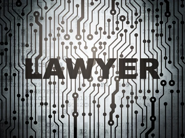 Law concept: circuit board with Lawyer