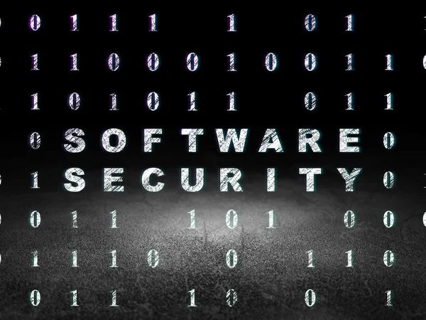 Protection concept: Software Security in grunge dark room