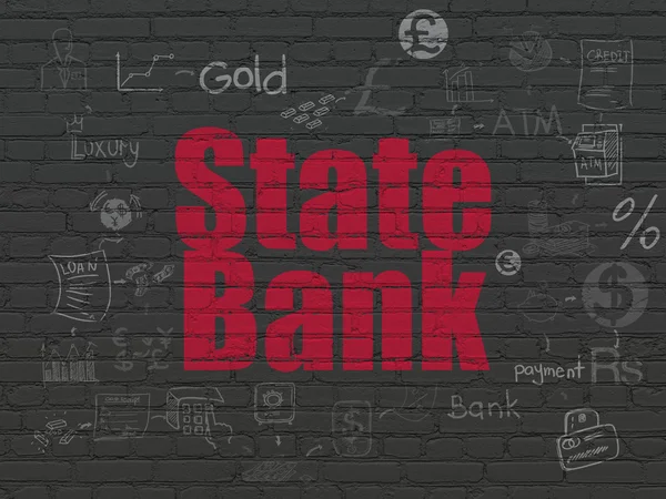 Money concept: State Bank on wall background