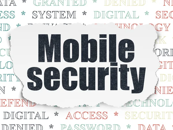 Privacy concept: Mobile Security on Torn Paper background