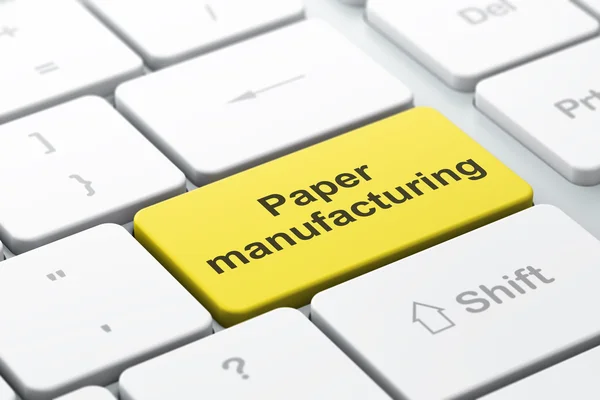 Industry concept: Paper Manufacturing on computer keyboard background