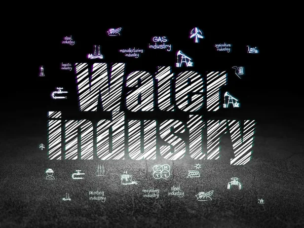 Industry concept: Water Industry in grunge dark room