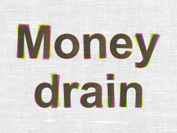 Money concept: Money Drain on fabric texture background