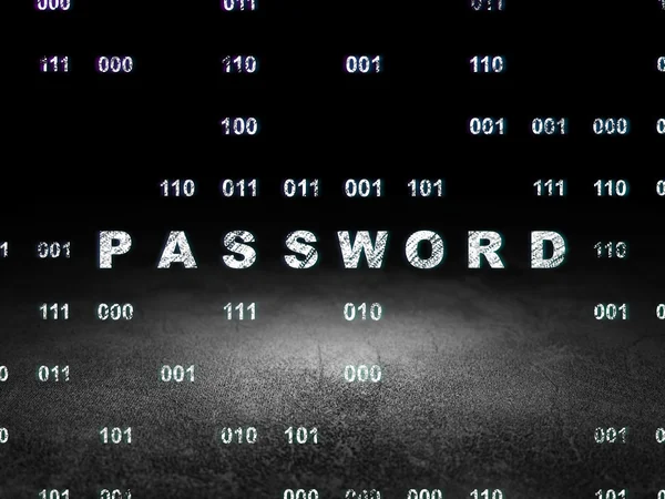 Safety concept: Password in grunge dark room