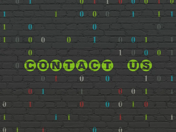 Finance concept: Contact us on wall background