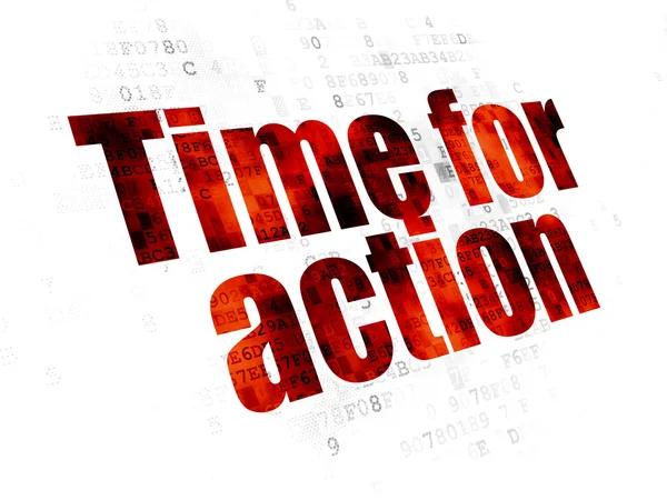 Timeline concept: Time for Action on Digital background