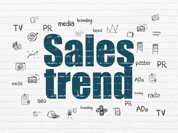 Marketing concept: Sales Trend on wall background