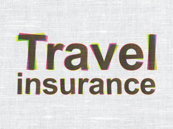 Insurance concept: Travel Insurance on fabric texture background