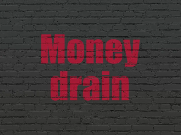 Money concept: Money Drain on wall background