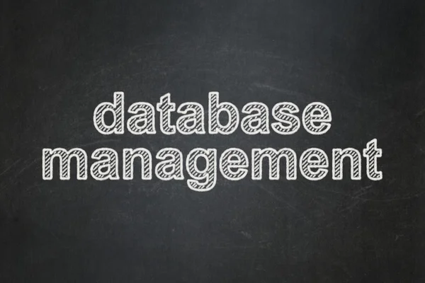 Software concept: Database Management on chalkboard background