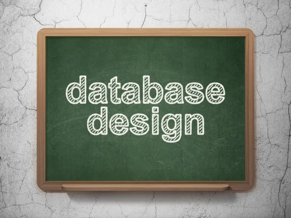 Software concept: Database Design on chalkboard background