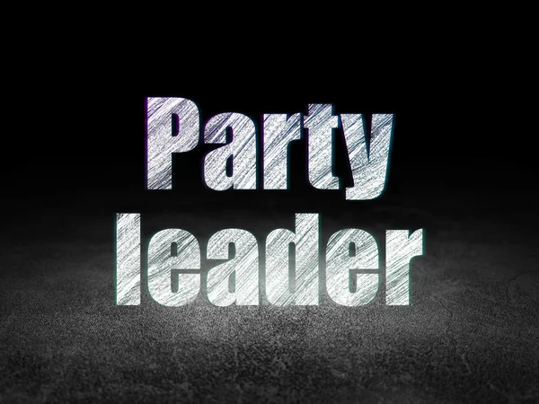 Political concept: Party Leader in grunge dark room