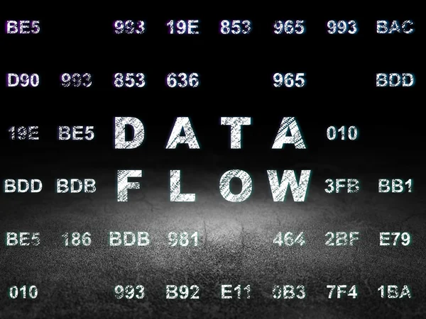 Data concept: Data Flow in grunge dark room