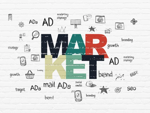 Marketing concept: Market on wall background