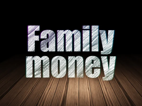 Money concept: Family Money in grunge dark room