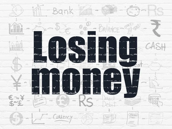 Banking concept: Losing Money on wall background