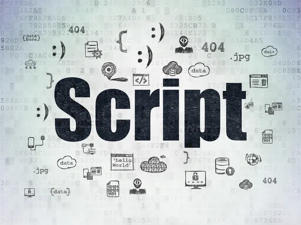 Software concept: Script on Digital Paper background
