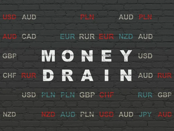 Banking concept: Money Drain on wall background
