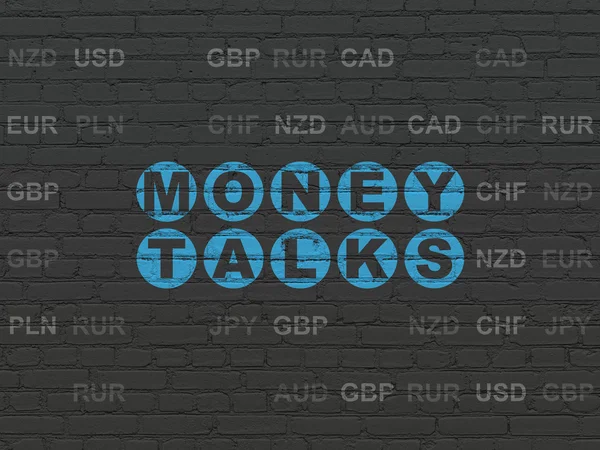 Business concept: Money Talks on wall background