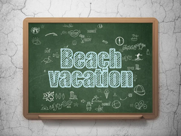 Vacation concept: Beach Vacation on School Board background