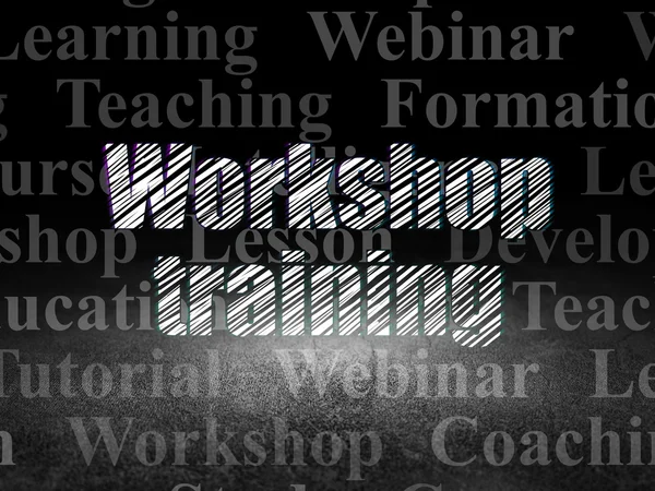 Education concept: Workshop Training in grunge dark room