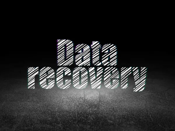 Data concept: Data Recovery in grunge dark room
